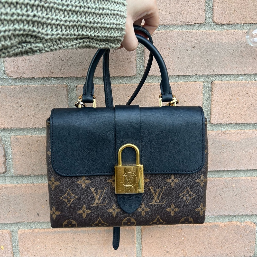 Louis Vuitton Designer Black and Brown Locky BB Crossbody Bag